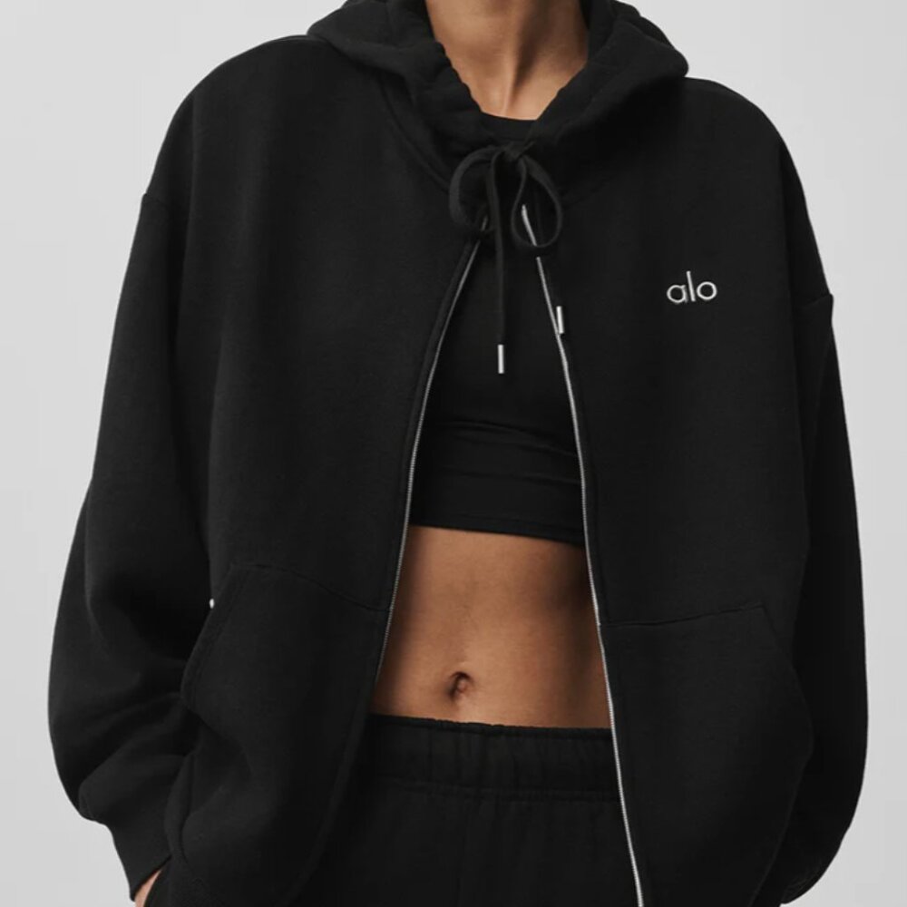 Alo Yoga Accolade Full Zip Hoodie - Black
